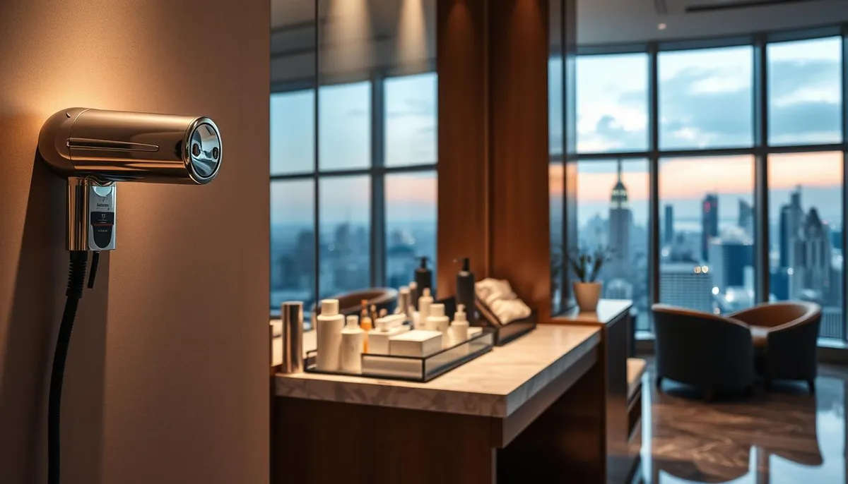 Sèche cheveux mural hotellerie : équipement professionnel