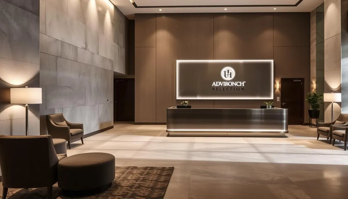 borne intérieure réception hôtel