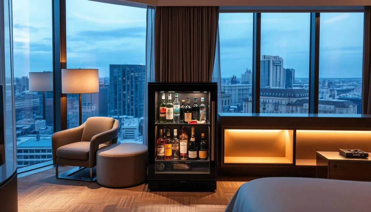 minibar moderne dans un hôtel
