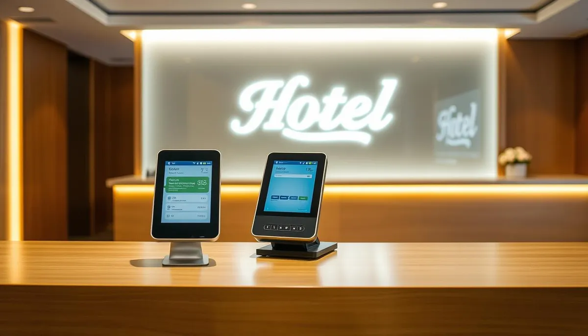 bornes d'accueil hôtelières