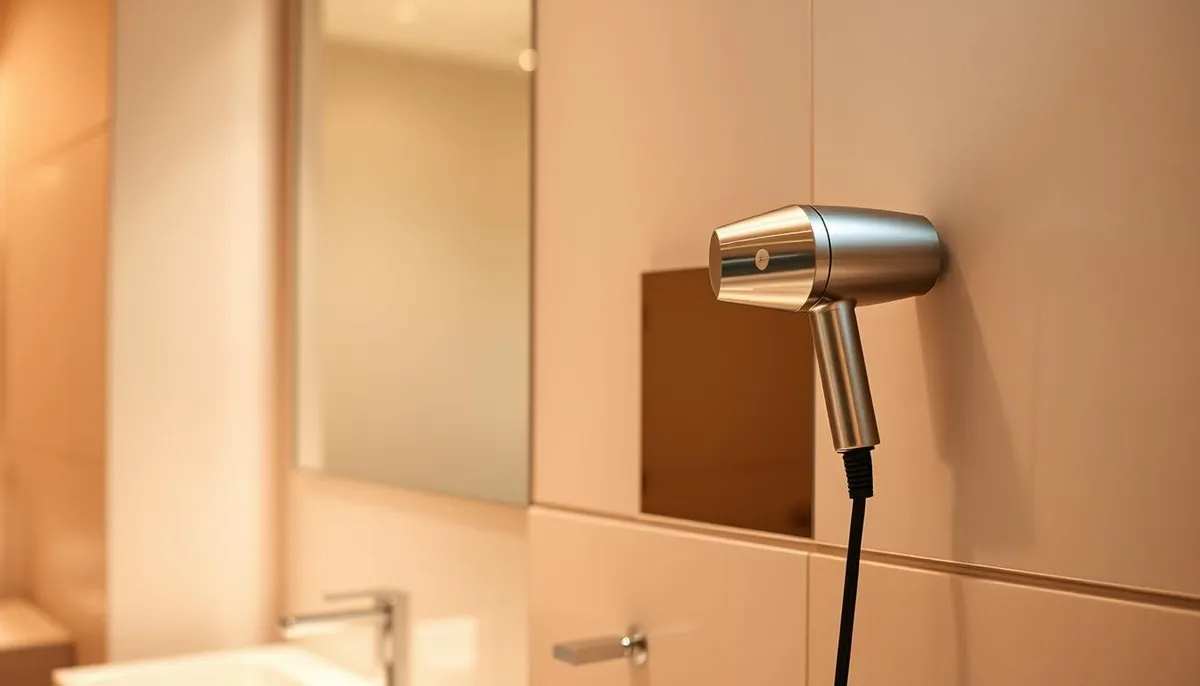 sèche-cheveux intégré salle de bain hôtel