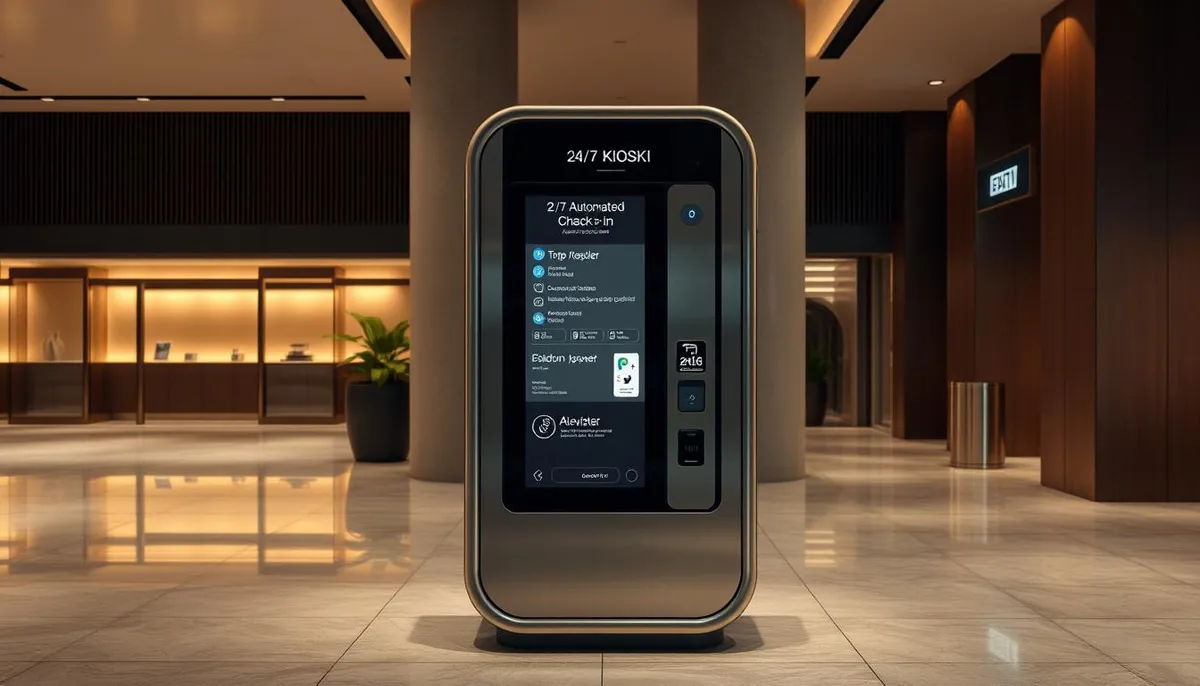 borne extérieure 24/7 check-in automatisé