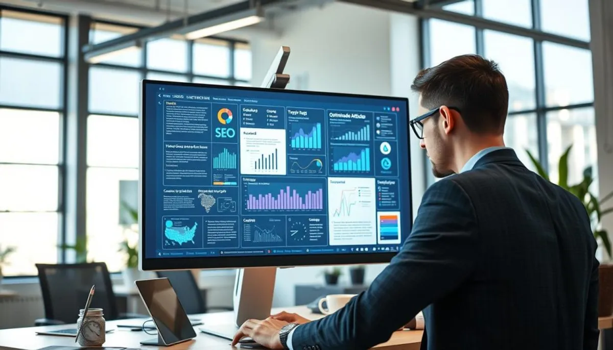 AI SEO content generation platform creating optimized articles
