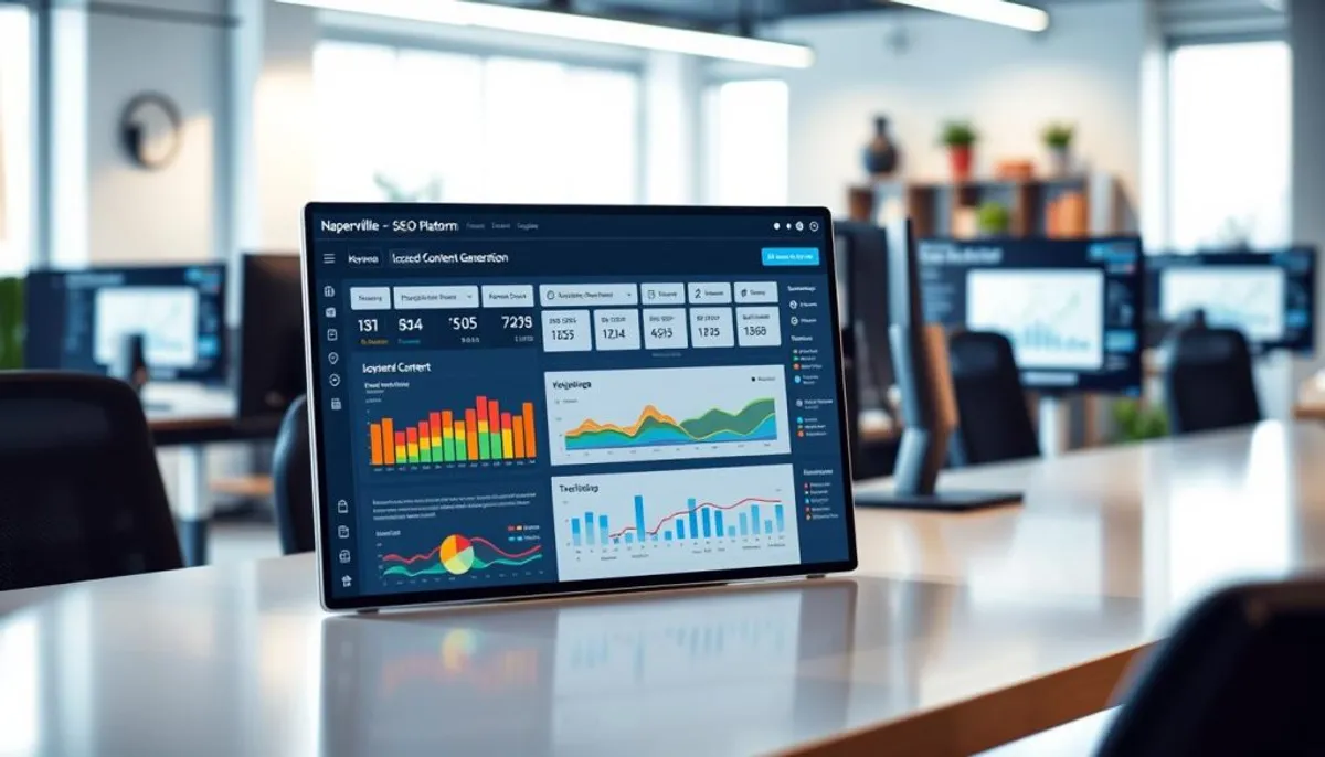 AI SEO platform dashboard showing localized content generation AI SEO platform dashboard showing localized content generation