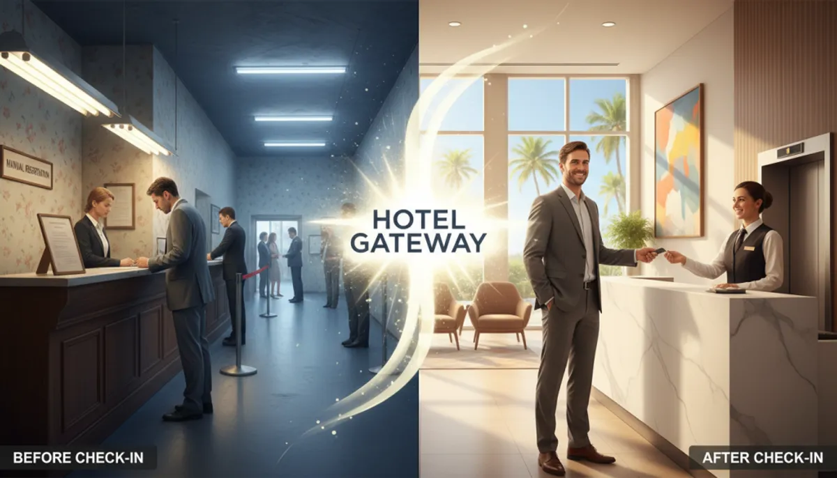 avant-après check-in hôtel