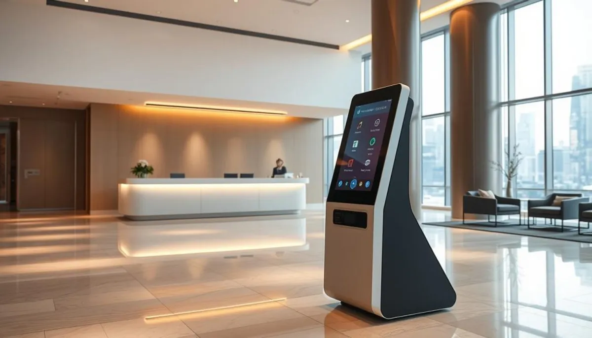 Borne automatisée dans un hôtel moderne