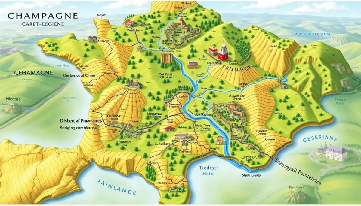 Champagne regions map Champagne regions map