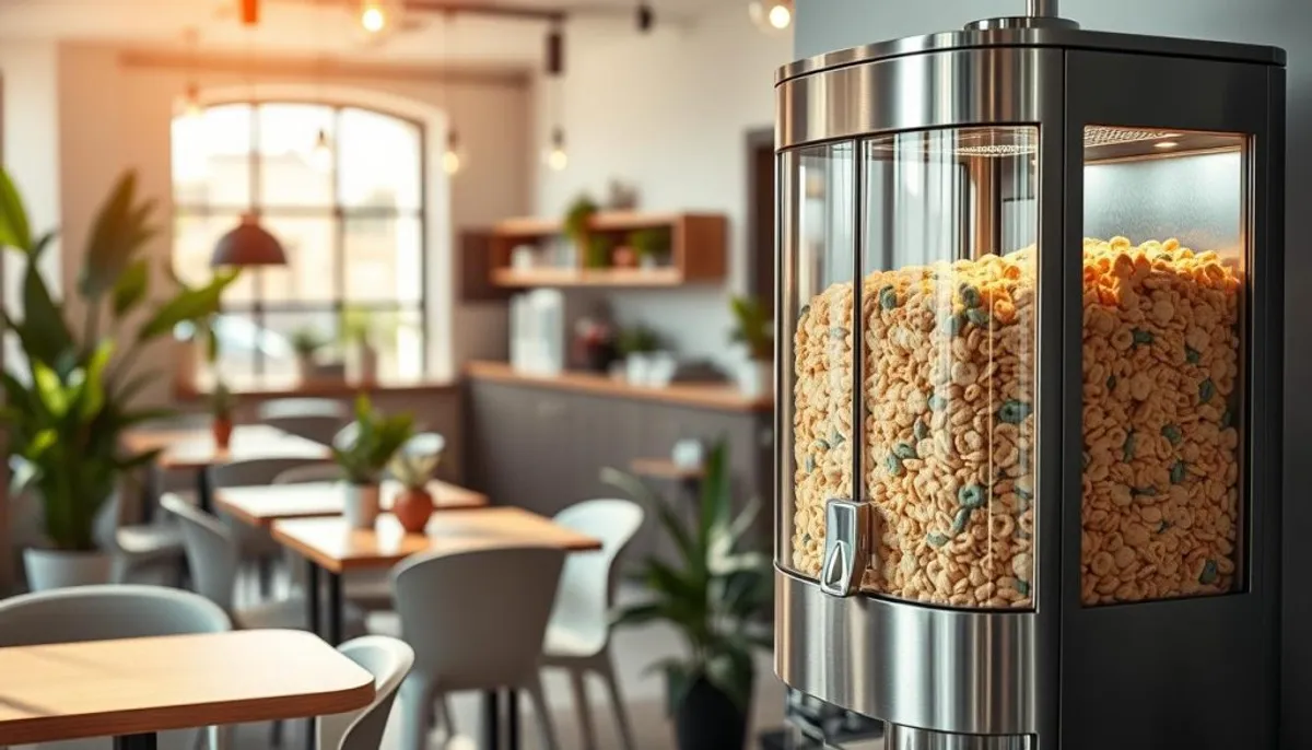 distributeur de céréales moderne en inox