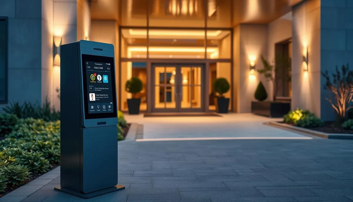 borne extérieure automatisation hôtelière