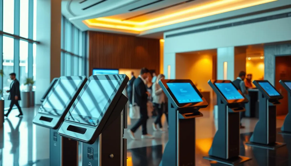 bornes d'accueil hôtelières automatisées