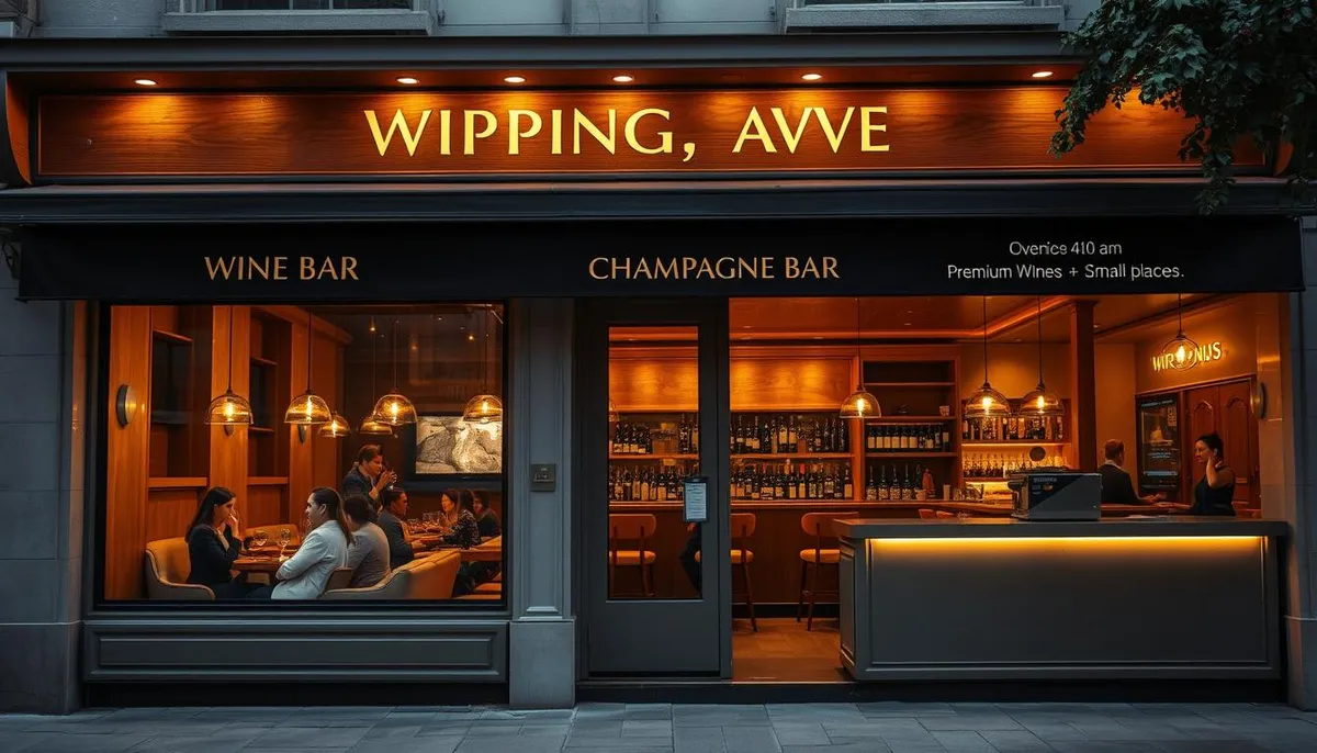 Location, Hours, and Seamless Access transit-friendly wine bar