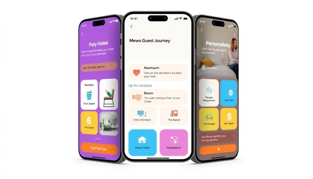 interface utilisateur d'application Mews Guest Journey